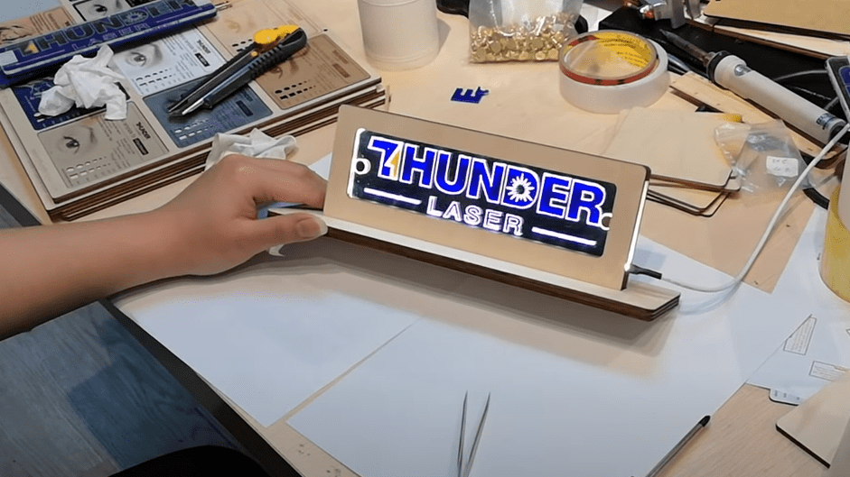 Laser cut acrylic sign example
