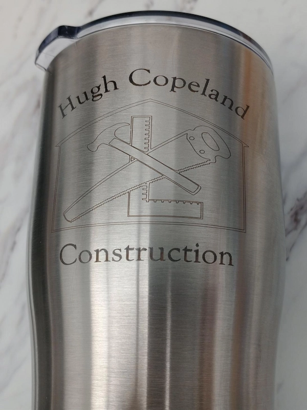 laser engraved stainless steel tumbler